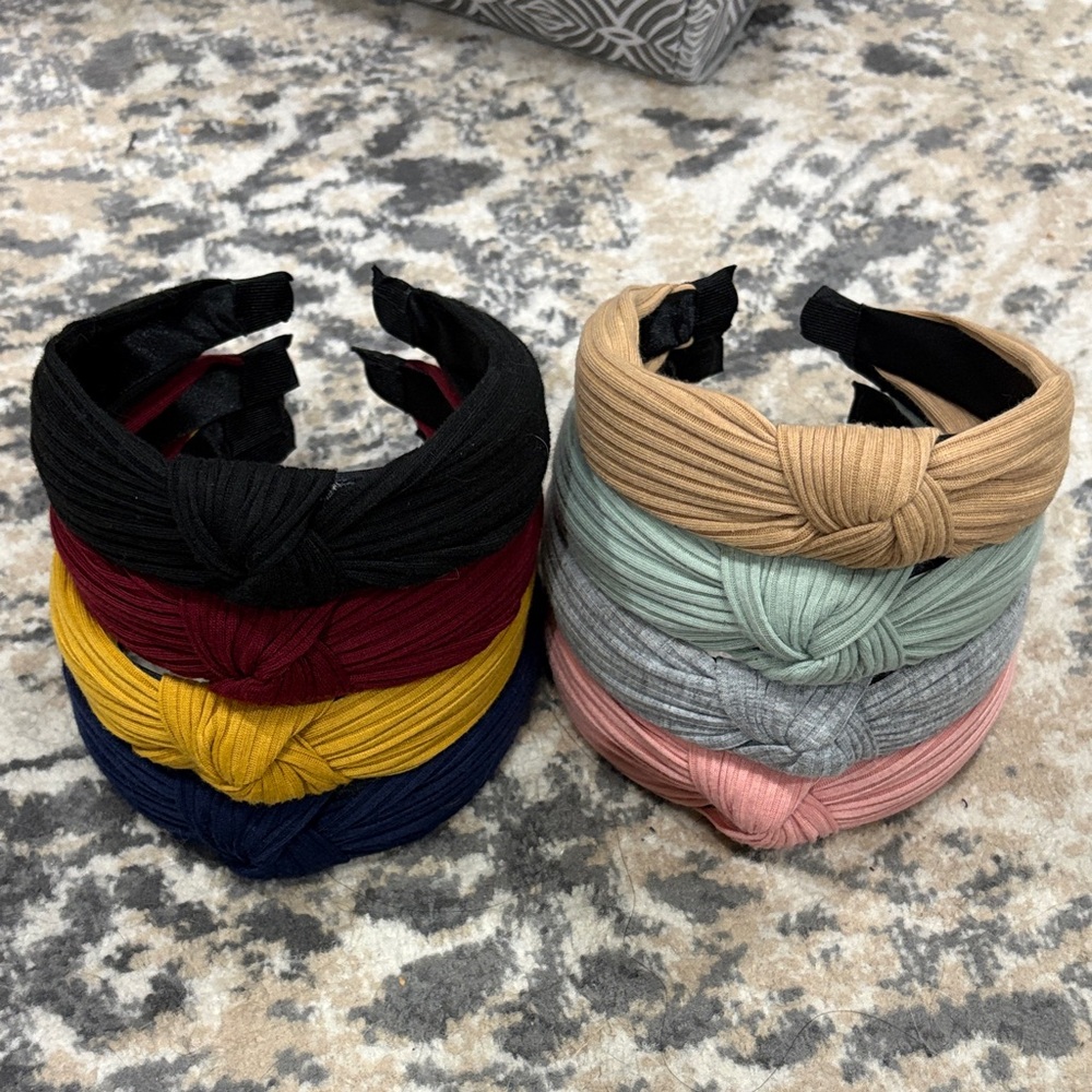 Elegant Women's Headband Set - Black, Navy, Burgundy, Mustard, Pink